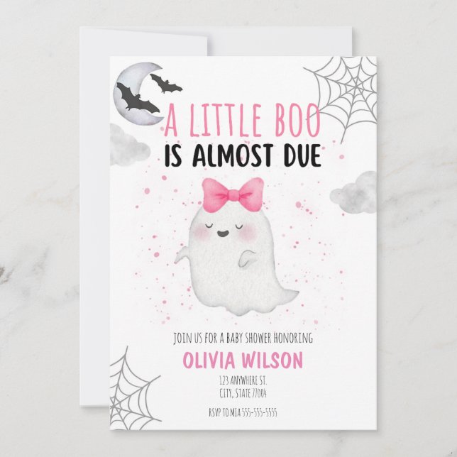 LITTLE BOO IS DUE BABY SHOWER INVITE (Front)