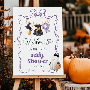 Little Boo is Due clothesline Baby Shower Welcome Foam Board