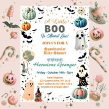 Little BOO Is Due Ghost Pumpkin Spooky Baby Shower