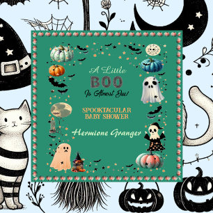 Little BOO Is Due Ghost Pumpkin Spooky Baby Shower Napkins