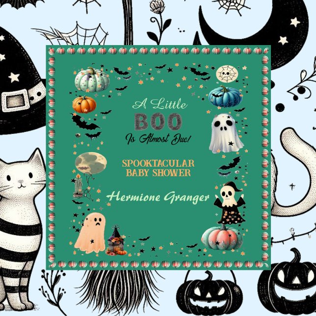 Little BOO Is Due Ghost Pumpkin Spooky Baby Shower Napkins (Little BOO Is Due Ghost Pumpkin Spooky Baby Shower Napkins)