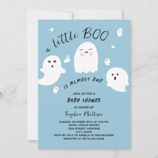 Little Boo is Due Halloween Boy Baby Shower