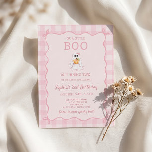 Little Boo Is Turning Two Birthday Invitation