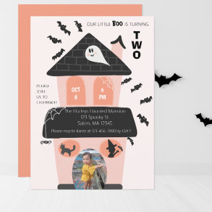 Little Boo is Turning Two Spooky Cute Invitation
