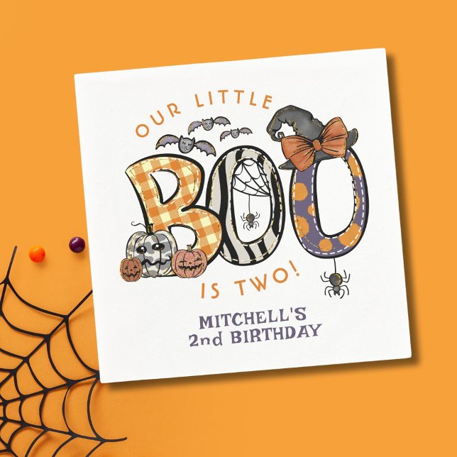 Little Boo Is Two Halloween 2nd Birthday Napkins (Creator Uploaded)