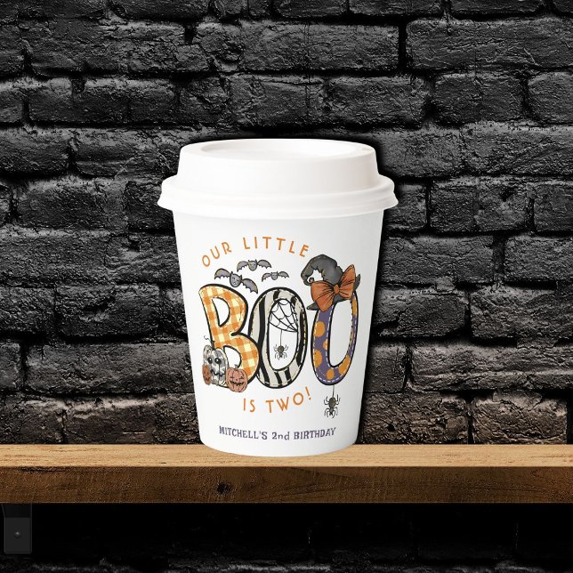 Little Boo Is Two Halloween 2nd Birthday Paper Cups (Creator Uploaded)