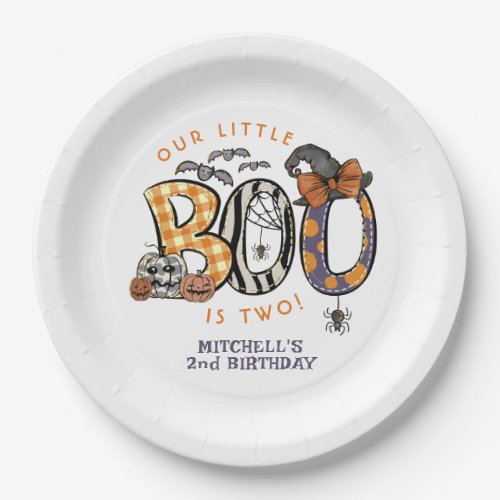 Little Boo Is Two Halloween 2nd Birthday Paper Plates