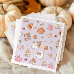 Little Boo Lilac Whimsical Books Baby Shower Napkins