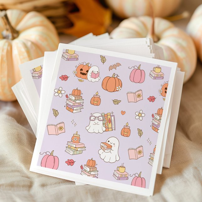 Little Boo Lilac Whimsical Books Baby Shower Napkins (Creator Uploaded)
