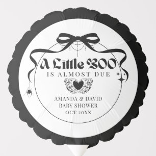 Little Boo Minimal Gothic Halloween Baby Shower Balloon