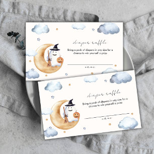 Little Boo Moon Star Diaper Raffle Baby Shower Enclosure Card