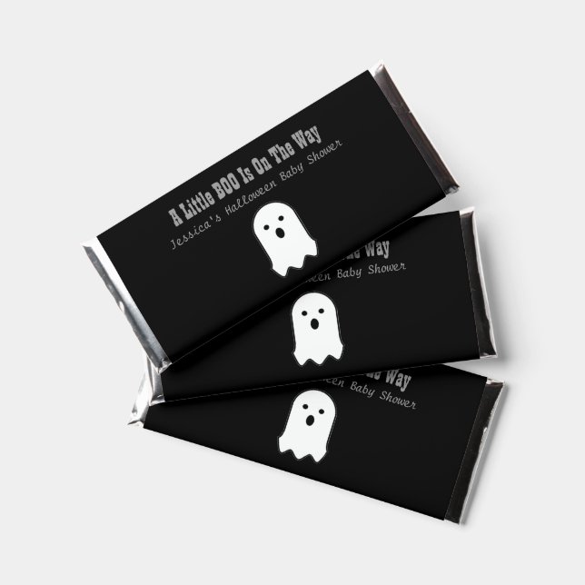 Little BOO On The Way Halloween Ghost Hershey Bar Favors (Front)