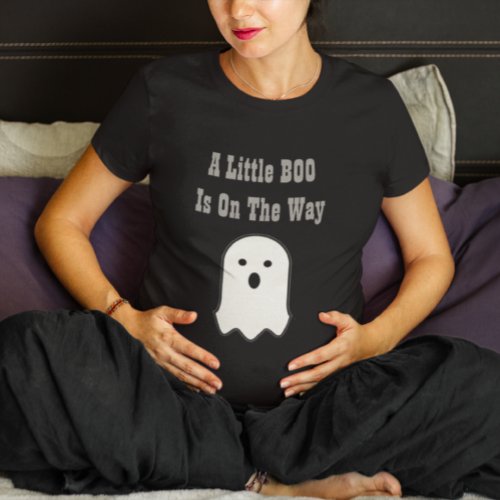 Little BOO On The Way Halloween Ghost Pregnancy T_Shirt