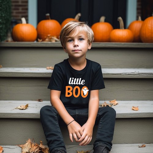 Little Boo Orange Black Halloween Family Matching T_Shirt