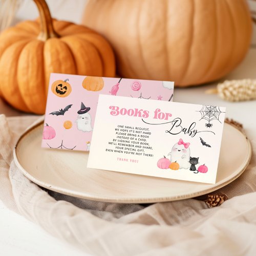 Little Boo pink Books for baby ticket Enclosure Card