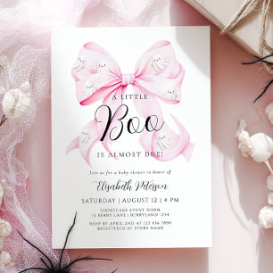 Little Boo PINK Bow Baby Shower Invitation