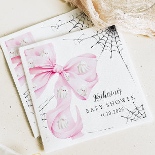 Little Boo PINK Bow Baby Shower Napkins