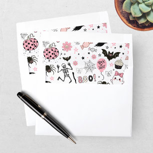 Little Boo Pink Girl Halloween Birthday Envelope Liner