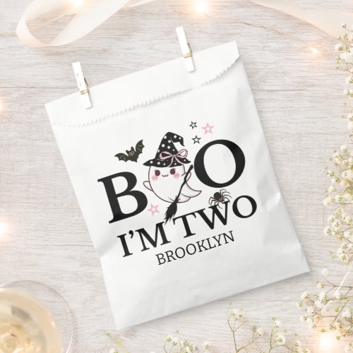 Little Boo Pink Girl Halloween Birthday Favor Bag