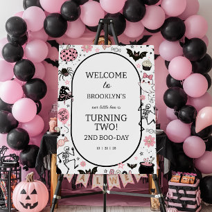 Little Boo Pink Girl Halloween Birthday Foam Board