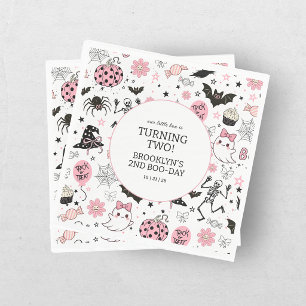 Little Boo Pink Girl Halloween Birthday Napkins