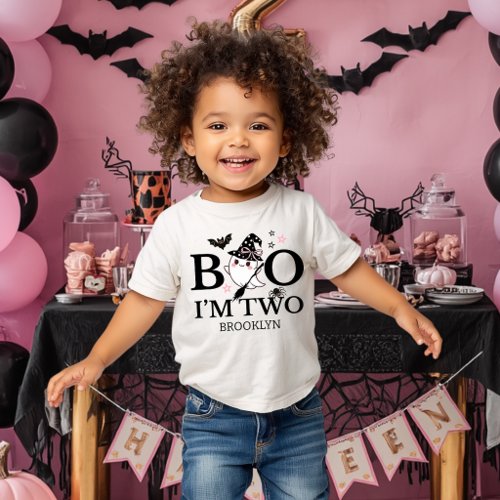 Little Boo Pink Girl Halloween Birthday Toddler T-shirt