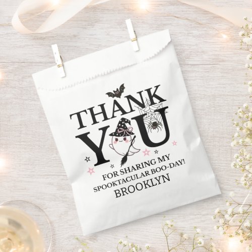 Little Boo Pink Girl Halloween Thank You Birthday Favor Bag