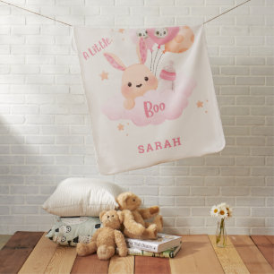 Little Boo Pink Halloween Baby Shower Blanket