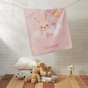 Little Boo Pink Halloween Baby Shower Blanket