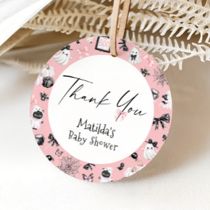 Little Boo Pink Halloween Baby Shower Favor Tags