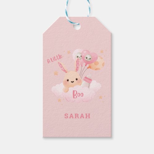 Little Boo Pink Halloween Baby Shower Gift Tags