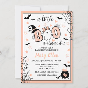 LITTLE BOO PINK HALLOWEEN BABY SHOWER INVITATION