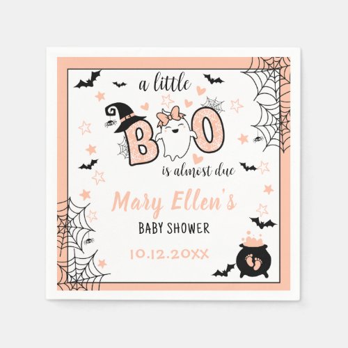 LITTLE BOO PINK HALLOWEEN BABY SHOWER NAPKINS