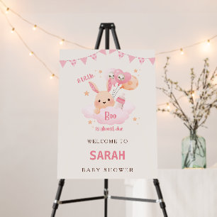 Little Boo Pink Halloween Baby Shower Welcome Sign