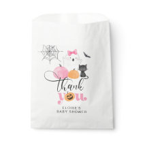 Little Boo pink spooky baby shower thank you Favor Bag