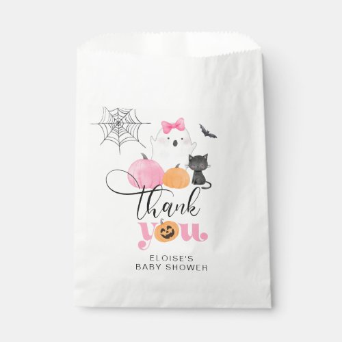 Little Boo pink spooky baby shower thank you Favor Bag