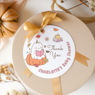 Little Boo Pink Whimsical Books Baby Shower Favor Tags