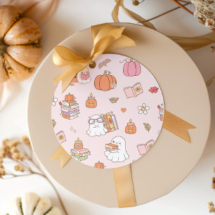 Little Boo Pink Whimsical Books Baby Shower Favor Tags