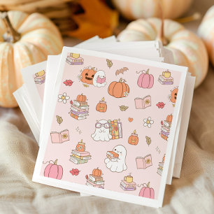 Little Boo Pink Whimsical Books Baby Shower Napkins