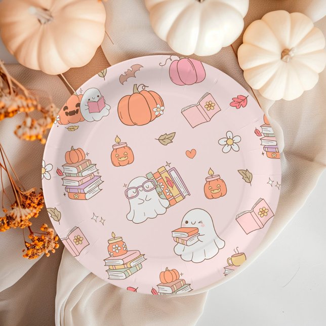 Little Boo Pink Whimsical Books Baby Shower Paper Plates (Creator Uploaded)