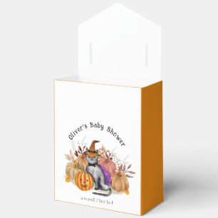 Little Boo Poem Cat In Witch Hat Baby Shower  Favor Boxes