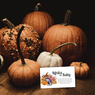 Little Boo Poem Cat In Witch Hat Book Baby Shower  Enclosure Card