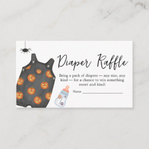 Little Boo Pumpkin Halloween Baby Diaper Raffle Enclosure Card