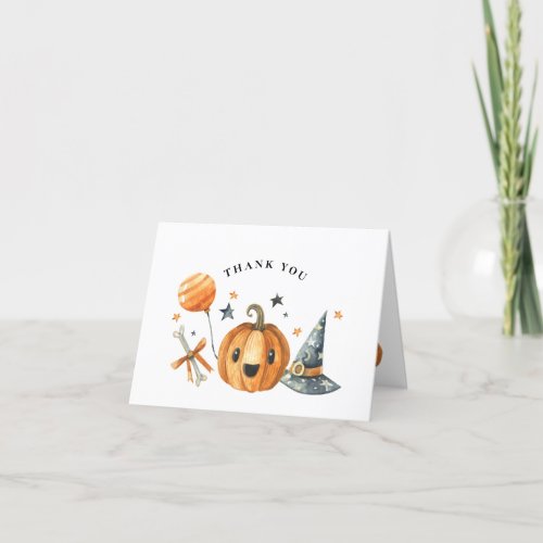 Little Boo Pumpkin Halloween Baby Shower Thank You Card - Little Boo Pumpkin Halloween Baby Shower Thank You Card