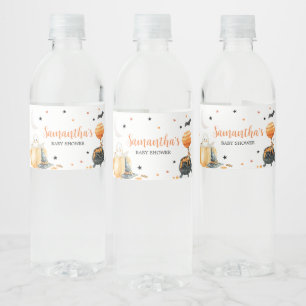 Little Boo Pumpkin Halloween Baby Shower Water Bottle Label