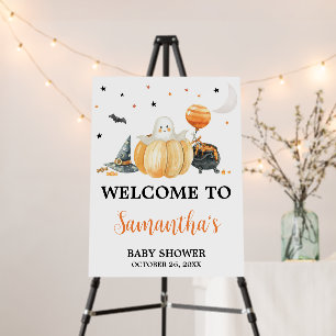 Little Boo Pumpkin Halloween Welcome Sign