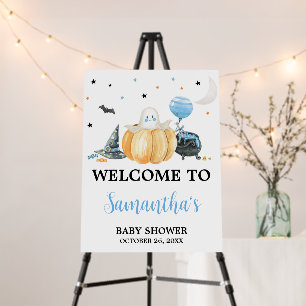 Little Boo Pumpkin Halloween Welcome Sign