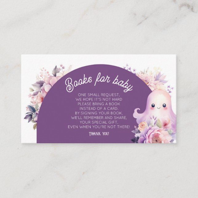 Little Boo purple Books for baby ticket  Enclosure Card (Front)