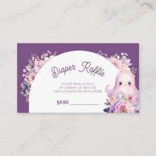 Little Boo Purple Halloween Diaper raffle ticket Enclosure Card