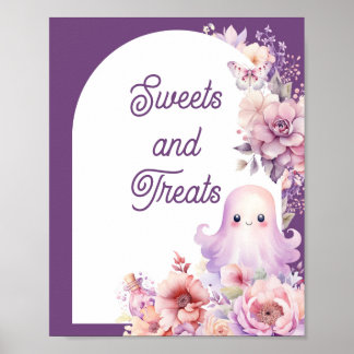Little Boo purple Halloween Sweets and treats Poster